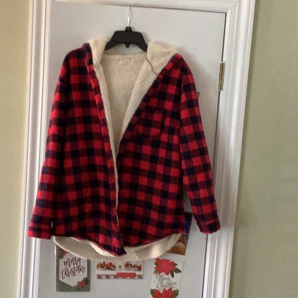 Fleece-Lined Lumber Jacket with Hood
